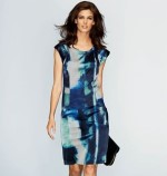 Blue Print Satin Dress