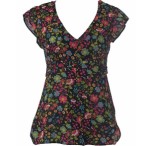 Tall black ditsy cotton top