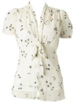 Tall cream star print blouse
