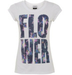 Tall White Flower Slogan T-Shirt
