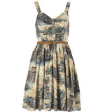 Scenic Print Prom Dress