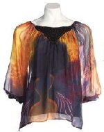 Mix Print Embellished Blouse